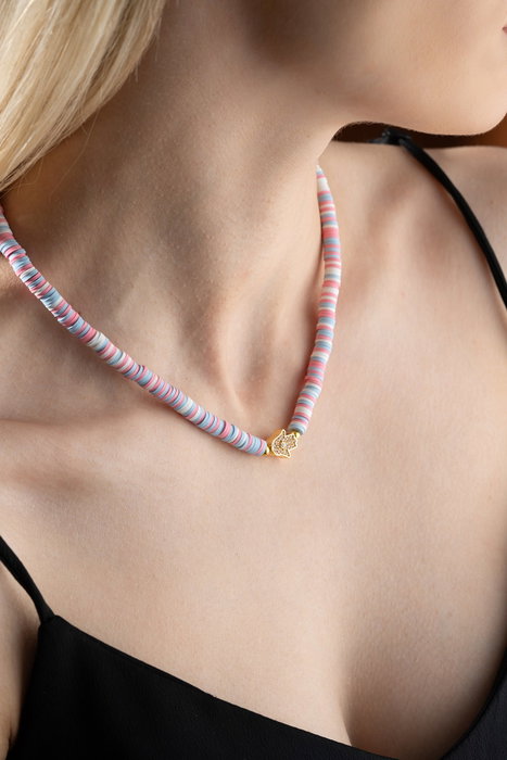 Heliophilia Silver Collar KL-0877 Multicolor con Colgante de Metal Heliophilia Silver Collar KL-0877 Multicolor con Colgante de Metal